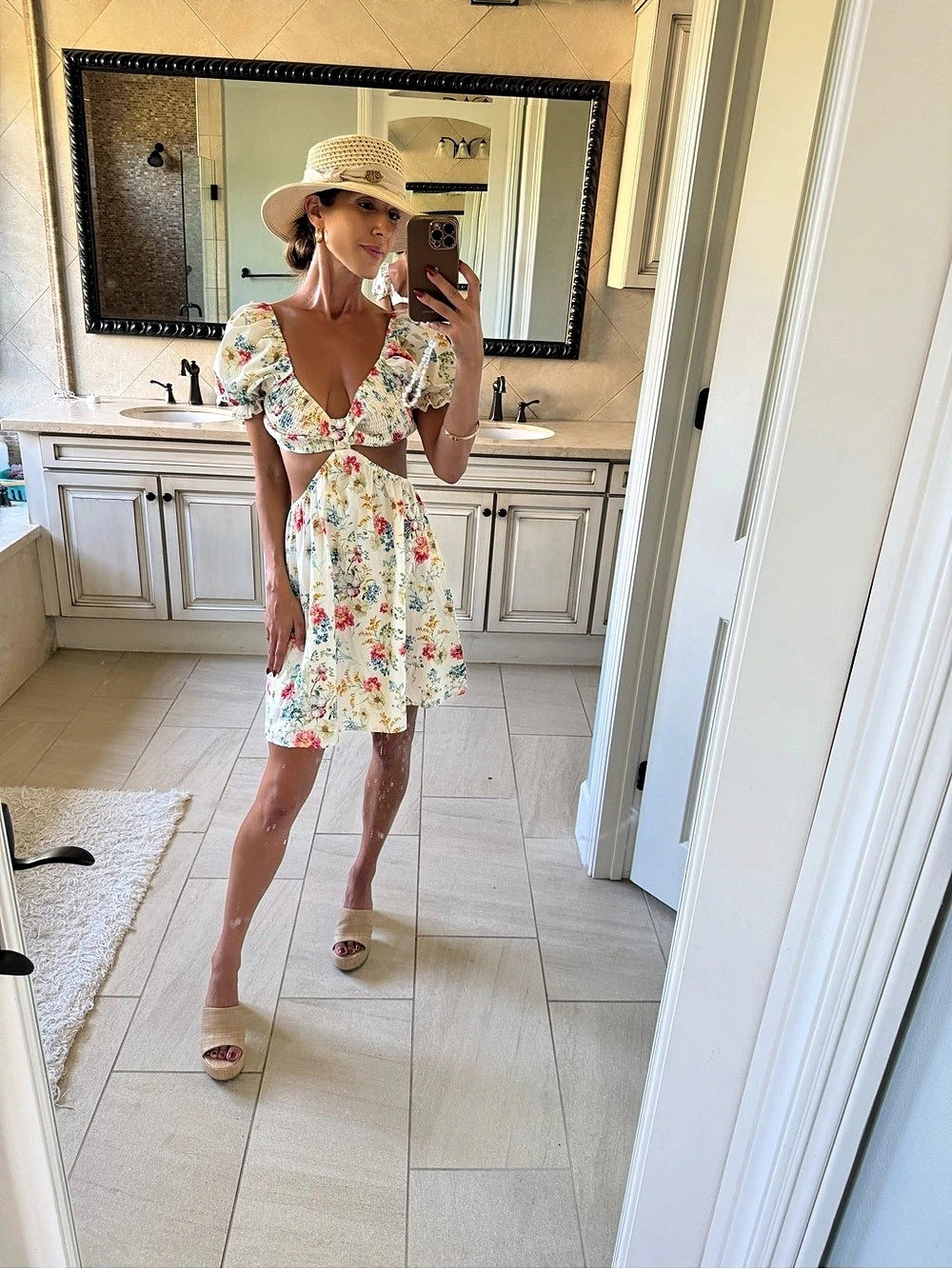 Lulus Exceptional Sweetheart White Floral Cutout Babydoll Mini Dress